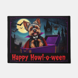 Felpudo Cuenta Yorkie Feliz Cómo-lan-halloween