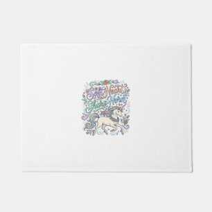 Felpudo Cuerno Agudo Corazón Suave Unicornio Fondo Blanco 