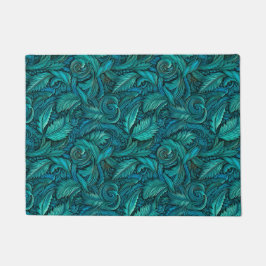 Felpudo Cuero curativo de color turquesa