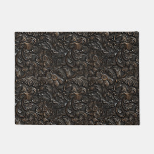 Felpudo Cuero de herramientas marrón oscuro vintage