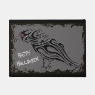 Felpudo Cuervo negro brillante de Halloween