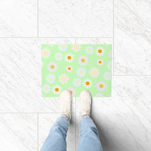 Felpudo Cuidada acuarela colorido Daisy Pattern Green