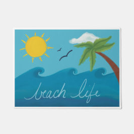 Felpudo Cuidada Beach Life Doormat Doormat Mat con Palm Tr