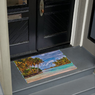 Felpudo Cuidada Bonito Verano Hawái Beach acuarela