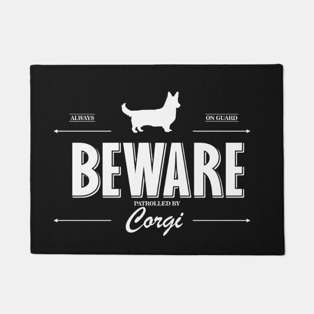 Felpudo Cuidado Con Corgi (Cardigan) Doormat (Anverso)