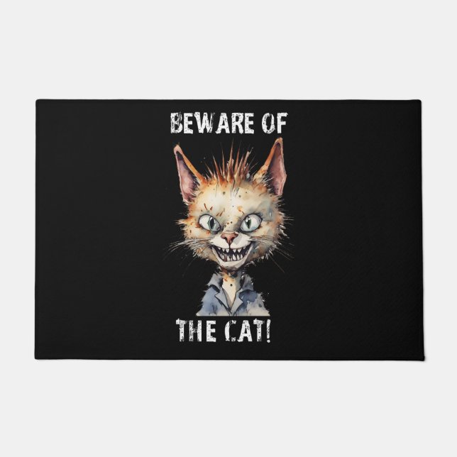 Felpudo Cuidado Con El Gato Doormat (Anverso)