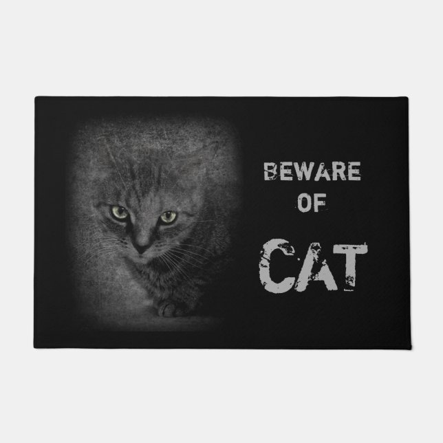 Felpudo Cuidado con el gato Doormat (Anverso)