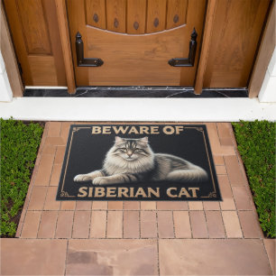 Felpudo Cuidado con el gato siberiano, elegante gatito sib