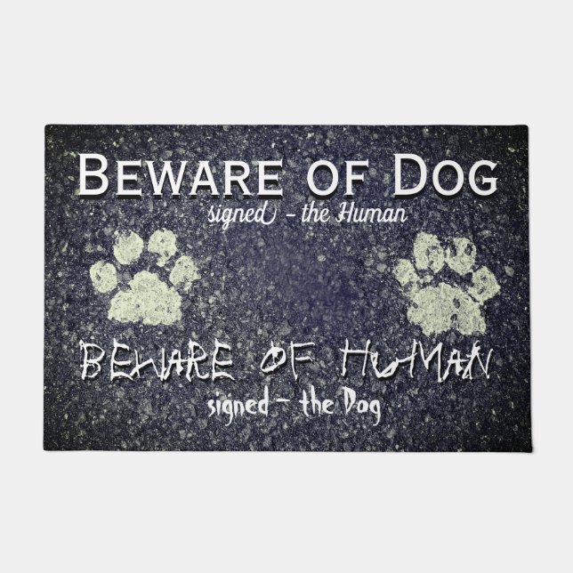 Felpudo Cuidado con el perro Cuidado con el humano Huellas (Anverso)