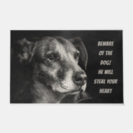 Felpudo Cuidado con el perro, foto del mascota personaliza