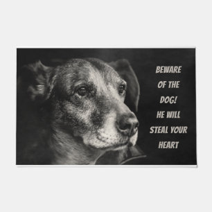 Felpudo Cuidado con el perro, foto del mascota personaliza