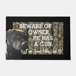 Felpudo Cuidado con el propietario Lab Dog Welcome Mat