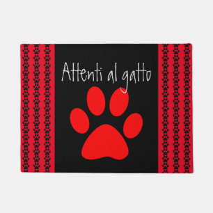 Felpudo Cuidado italiano con el patrón Cat Paw
