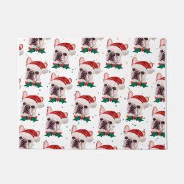 Felpudo Cuidado patrón francés de Navidades de perros de B
