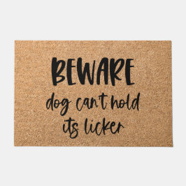 Felpudo Cuidado Perro No Puede Contener Su Lengua Divertid