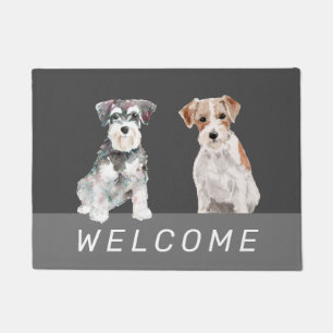 Felpudo Cuidados acuarelas de los perros Schnauzer