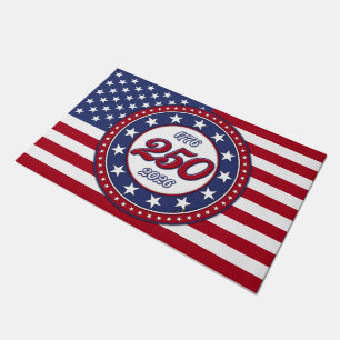 Felpudo Cumpleaños 250 de América con bandera de EE. UU.