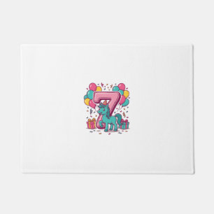 Felpudo Cumpleaños 7 del caballo Diseño de vector de pony