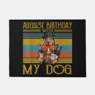 Felpudo Cumpleaños De Agosto Con Mi Perro Irlandés Setter 