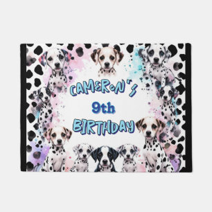 Felpudo Cumpleaños del Pastel Dalmatiano Personalizado