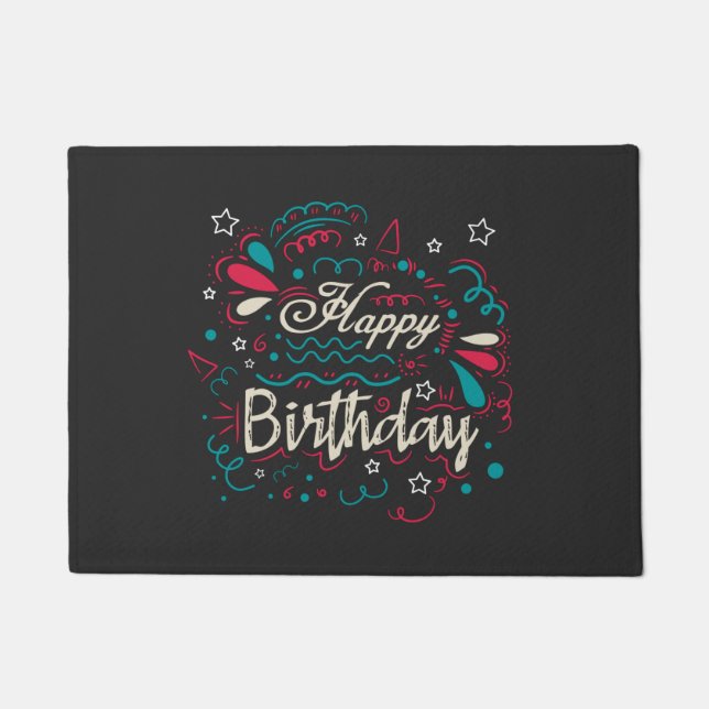 Felpudo cumpleaños feliz decorativo (Anverso)