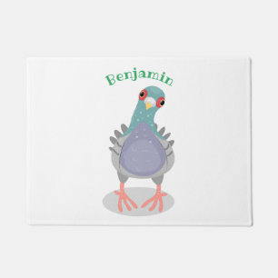 Felpudo Curioso ilustracion personalizado de palomas