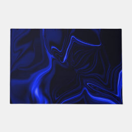 Felpudo Curvas azuis em imagem azul escura.