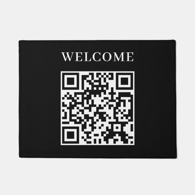 Felpudo Custom Black QR | Minimalist Welcome Display (Anverso)