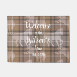 Felpudo Custom Equestrian Tartan Family Welcome doormat