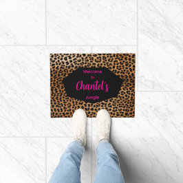Felpudo Custom Glamoratti Leopard Print Welcome rug