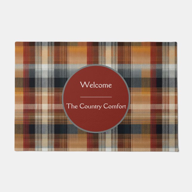 Felpudo Custom Guest Door Mat Gingham Vacation Rentals (Anverso)