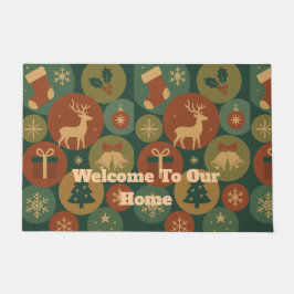 Felpudo Custom Message Christmas Circles