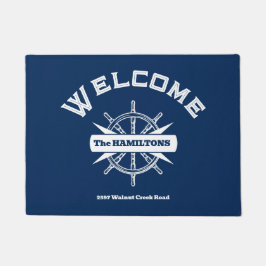 Felpudo Custom Name and Text Nautical