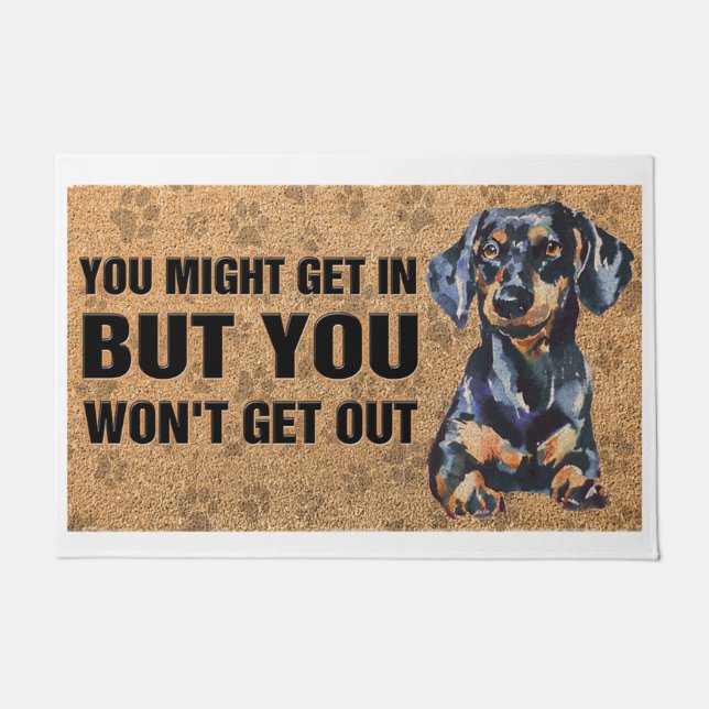 Felpudo Custom Welcome Mat/Dog Lover/Dachshund Decor (Anverso)
