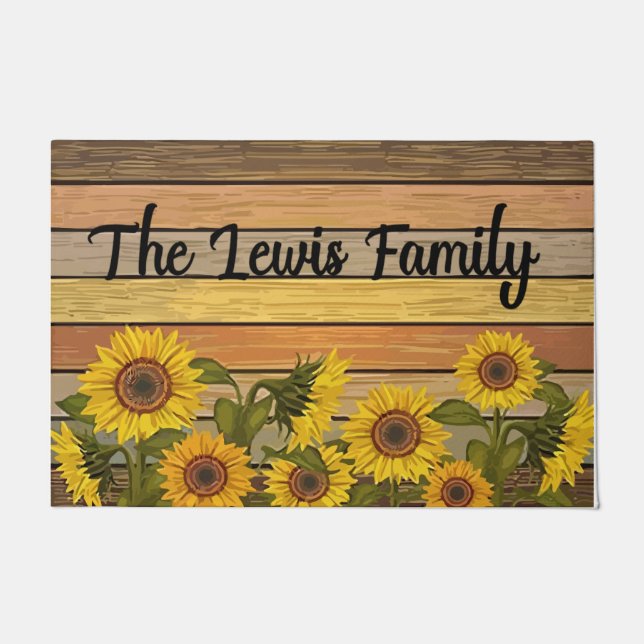 Felpudo Customized Sunflower Decor, Garden Mat (Anverso)