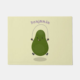 Felpudo Cute aguacate salto cuerda personalizado ilustraci