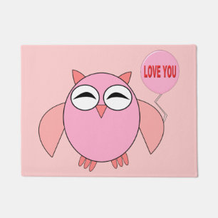 Felpudo Cute Amo Rosado Que Tengas La Puerta De Búho Mat