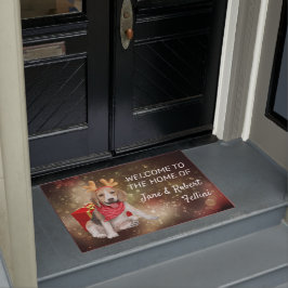 Felpudo Cute Beagle antlers caja roja personalizado festiv