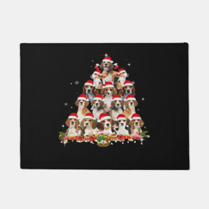 Felpudo Cute Beagles árbol de Navidad perro Santa camiseta