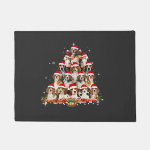 Felpudo Cute Beagles Árbol de Navidad Perro Santa Camiseta