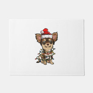 Felpudo Cute Chihuahua Santa Christmas Tree enciende Navid