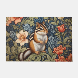 Felpudo Cute Chipmunk William Morris Inspiró Floral