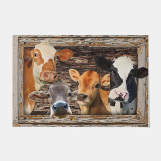 Felpudo Cute Cow Face Rug, Animal de Farmhouse