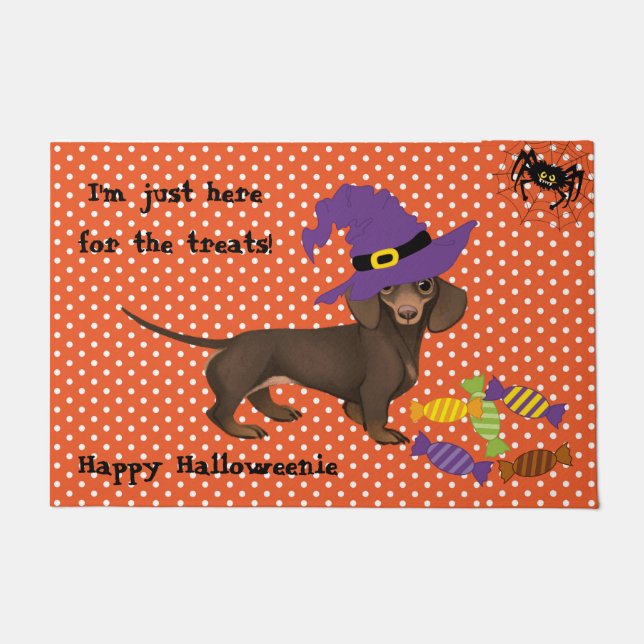 Felpudo Cute Dachshund Halloween Door Mat (Anverso)