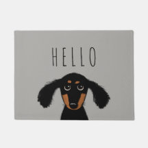 Cute Dachshund Puppy | Perro vienés Hola Doormat