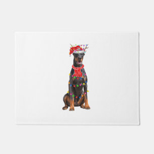 Felpudo Cute Doberman Árbol de Navidad Ilumina Perro Lover