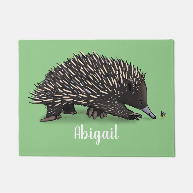 Felpudo Cute echidna con ilustracion de personalizado de a (Anverso)