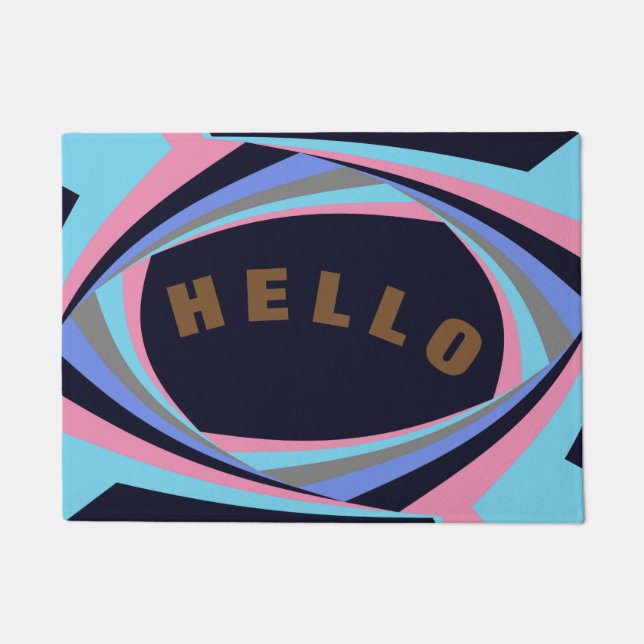 Felpudo CUTE Estilo azul amarillo rosado - Personalizable  (Anverso)