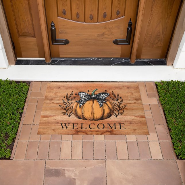 Felpudo Cute Fall Pumpkin Welcome (Exterior)