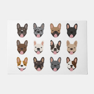 Felpudo Cute French Bulldog caras patrón